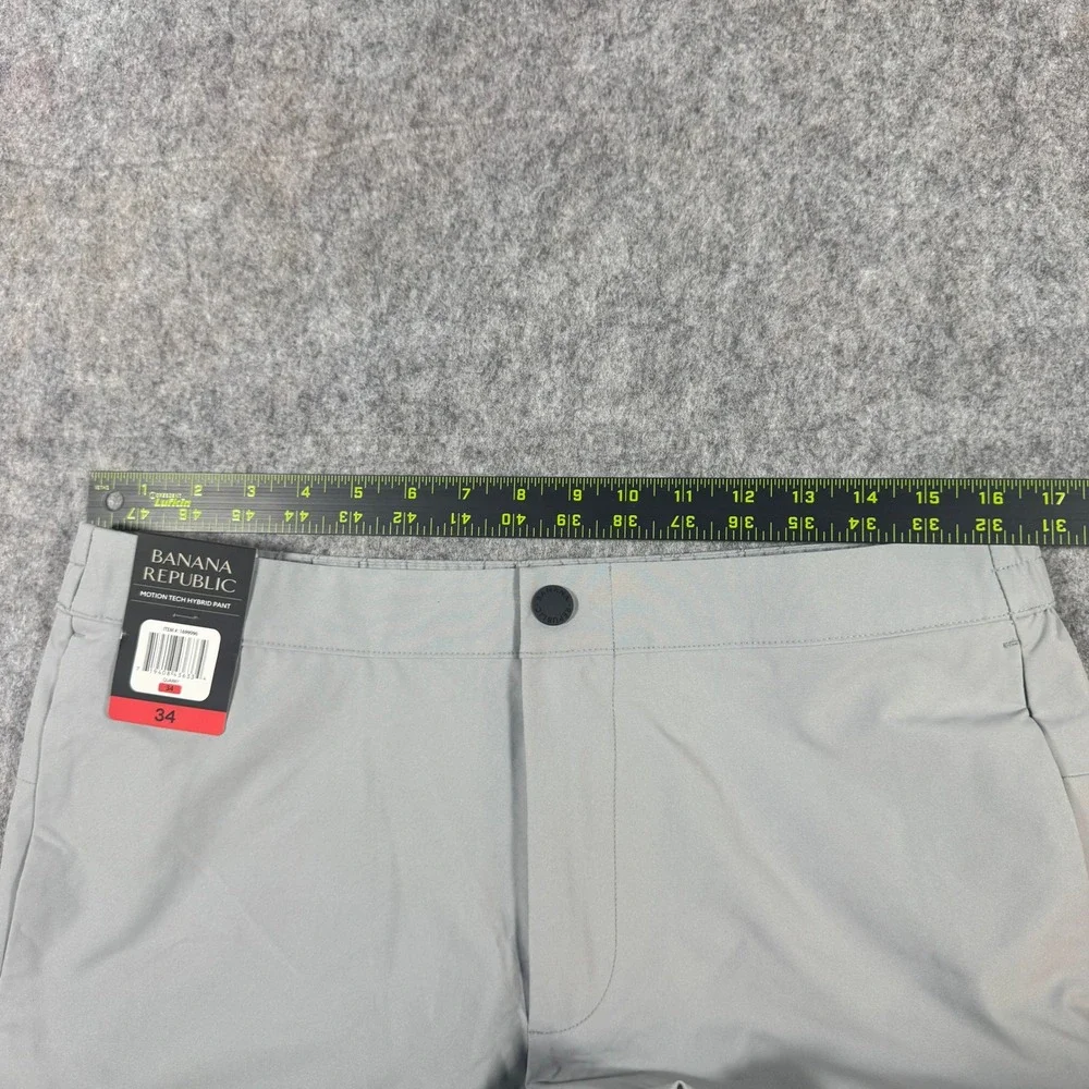Banana Republic Motion Tech Hybrid Pant Mens 34 Quarry Grey 14890666 New